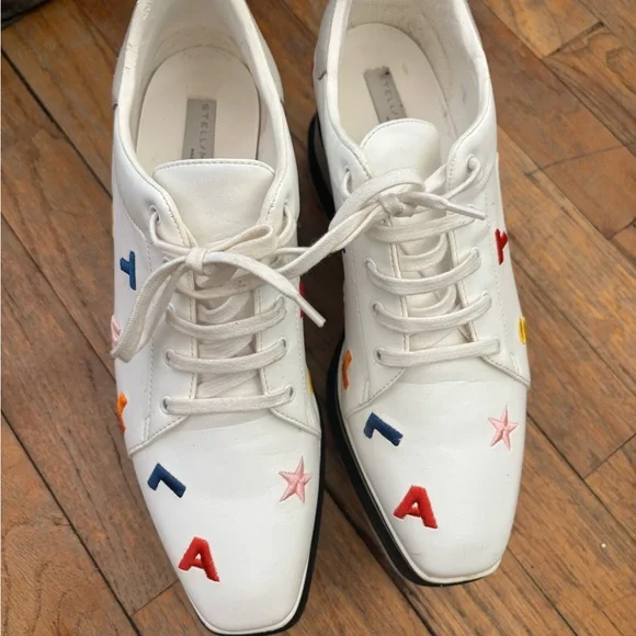 Stella McCartney White Sneakers with Colorful Embroidery - Picture 7 of 7
